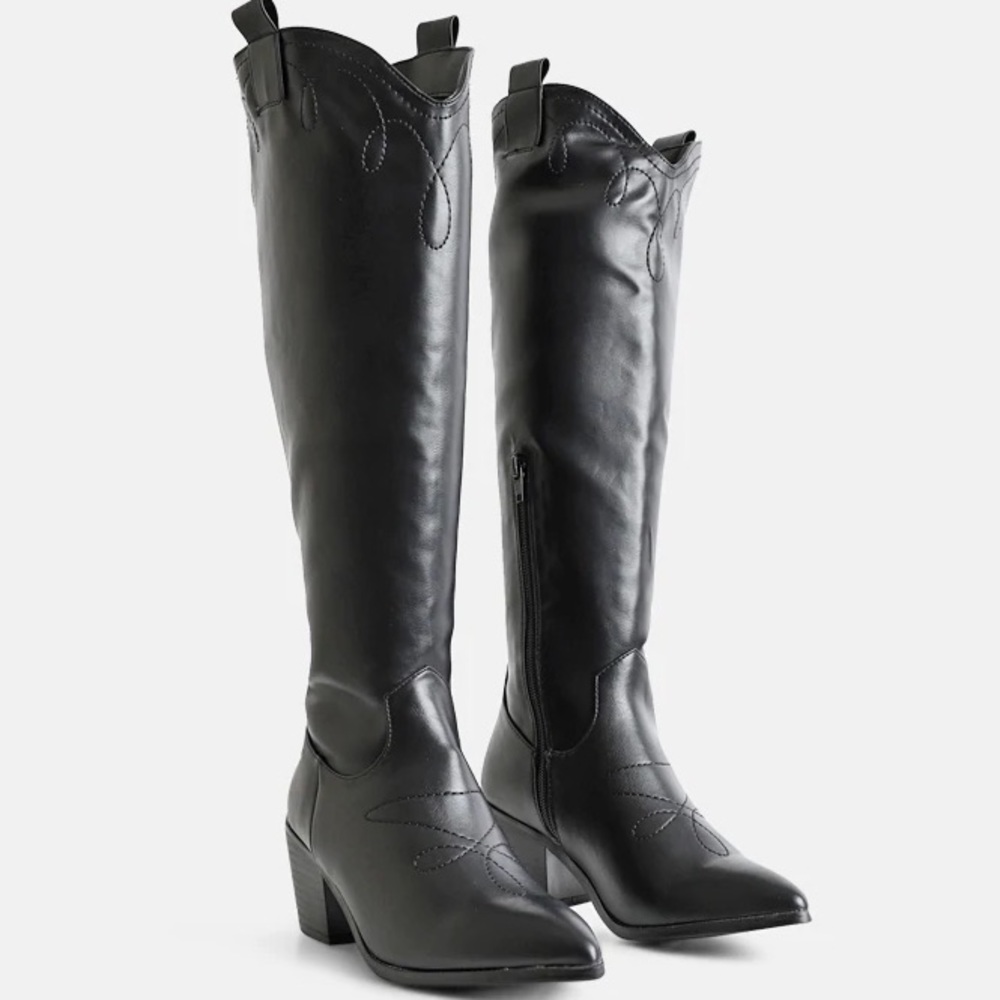 4th & Reckless JAYNE WESTERN KNEE HIGH BOOT BLACK